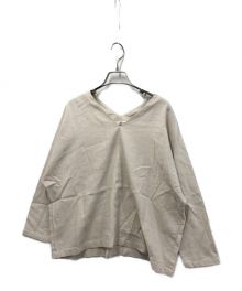 evam eva（エヴァムエヴァ）の古着「silk linen pullover」｜アイボリー