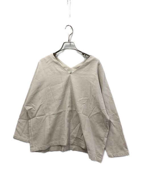 evam eva（エヴァムエヴァ）evam eva (エヴァムエヴァ) silk linen pullover アイボリー サイズ:表記無しの古着・服飾アイテム