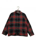 ICHI Antiquitesイチアンティークス）の古着「LINEN/WOOL TARTAN CHECK JACKET」｜レッド