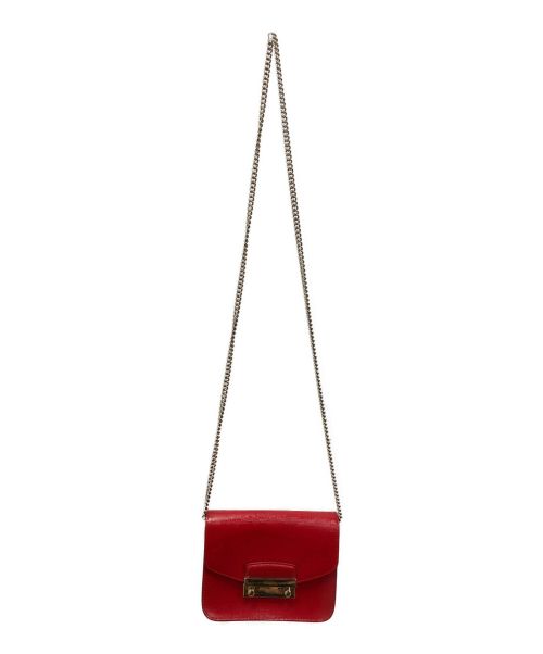 FURLA（フルラ）FURLA (フルラ) チェーンミニショルダーバッグ レッドの古着・服飾アイテム