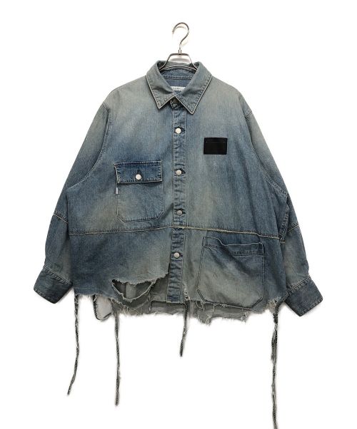 jieda（ジエダ）jieda (ジエダ) DAMAGE OVER DENIM SHIRT インディゴ サイズ:1の古着・服飾アイテム