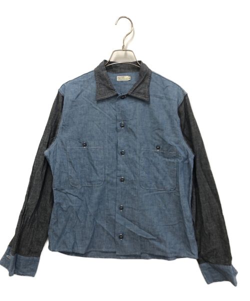 WAREHOUSE（ウエアハウス）WAREHOUSE (ウエアハウス) USN 2TONE CHAMBRAY SHIRTS スカイブルー サイズ:36の古着・服飾アイテム