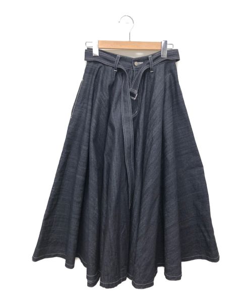 foufou（フーフー）foufou (フーフー) super flare denim skirt ブルーの古着・服飾アイテム