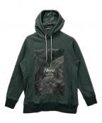 NANGAナンガ）の古着「ECO HYBRID CONTOUR MAP LOGO SWEAT HOODIE」｜グリーン