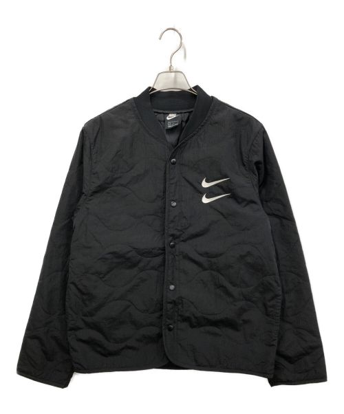 NIKE（ナイキ）NIKE (ナイキ) スウッシュロゴ キルテッド ジャケット ブラック サイズ:Lの古着・服飾アイテム