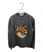 maison kitsuneメゾンキツネ）の古着「BIG FOX HEAD PULLOVER」｜グレー