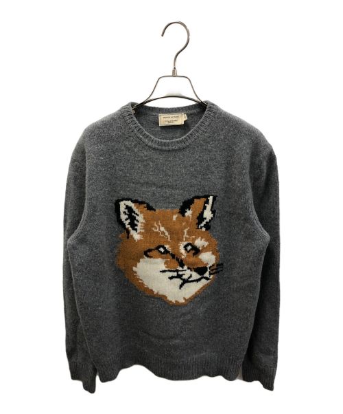 maison kitsune（メゾンキツネ）maison kitsune (メゾンキツネ) BIG FOX HEAD PULLOVER グレー サイズ:Sの古着・服飾アイテム