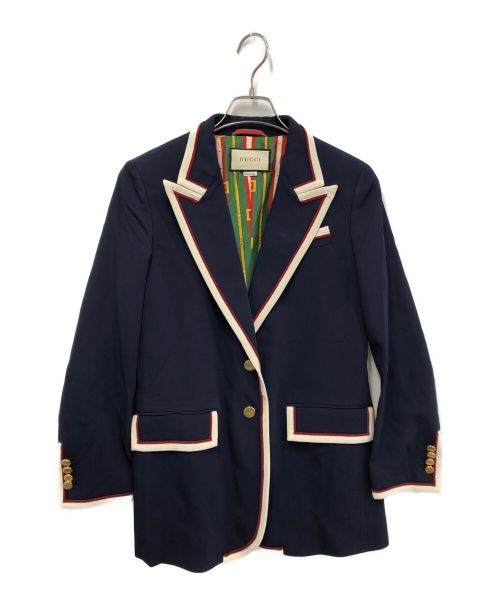 GUCCI（グッチ）GUCCI (グッチ) Stretch Viscose Jacket ネイビー サイズ:表記無しの古着・服飾アイテム