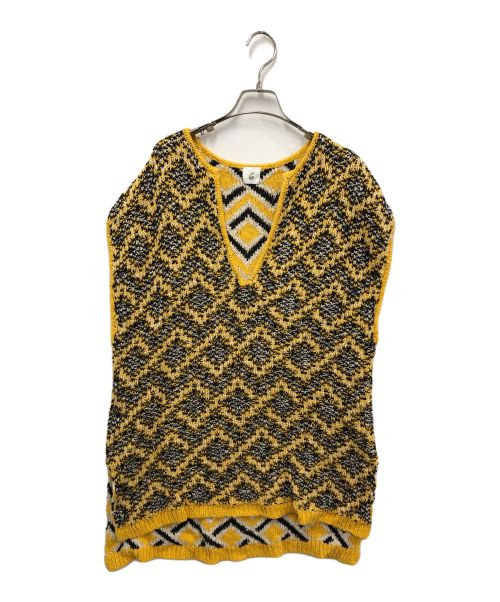 6(ROKU) BEAUTY&YOUTH（ロク ビューティーアンドユース）6(ROKU) BEAUTY&YOUTH (ロク ビューティーアンドユース) DIAMOND MOTIF SKIPPER KNIT VEST(ダイヤモンドモチーフスキッパーニットベスト) イエロー サイズ:-の古着・服飾アイテム