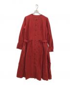 the last flower of the afternoonザ ラスト フラワー オブ ザ アフタヌーン）の古着「かげとひかりの BELTED WIDE DRESS」｜レッド