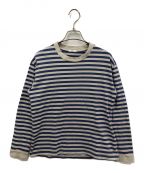 maillotマイヨ）の古着「Fade Border Crew Neck Long - Tee」｜ブルー