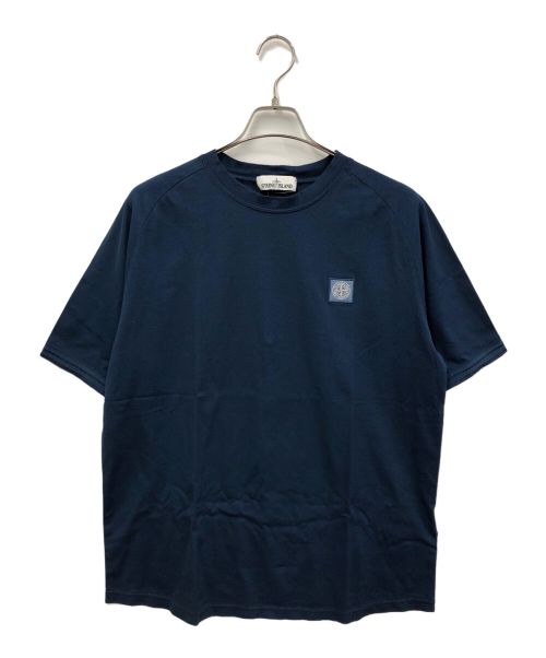 STONE ISLAND（ストーンアイランド）STONE ISLAND (ストーンアイランド) コットンロゴTシャツ ブルー サイズ:Lの古着・服飾アイテム