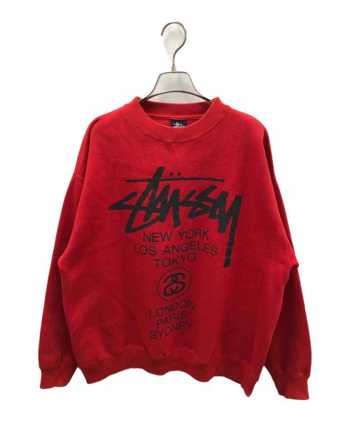 stussy（ステューシー）stussy (ステューシー) スウェット レッド サイズ:XLの古着・服飾アイテム