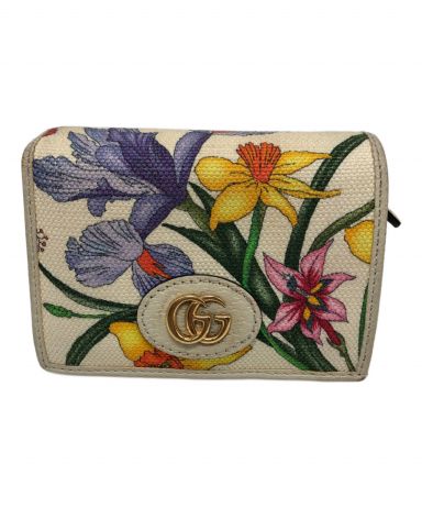 [中古]GUCCI(グッチ)のレディース 財布/小物 GGマーモントフローラ 2つ折り財布