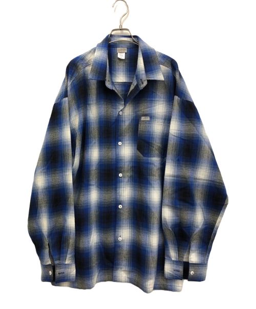 CalTop（キャルトップ）CalTop (キャルトップ) オンブレチェックシャツ ブルー サイズ:３XLの古着・服飾アイテム