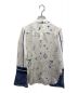 Mame Kurogouchi (マメクロゴウチ) silk lame print sleeves shirt(シルクラメプリントスリーブシャツ) ブルー×ホワイト サイズ:1：35000円