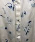 中古・古着 Mame Kurogouchi (マメクロゴウチ) silk lame print sleeves shirt(シルクラメプリントスリーブシャツ) ブルー×ホワイト サイズ:1：35000円