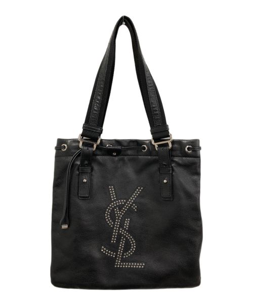 Yves Saint Laurent（イヴサンローラン）Yves Saint Laurent (イヴサンローラン) スタッズハンドバッグ ブラック サイズ:表記なしの古着・服飾アイテム