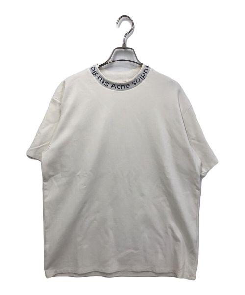 Acne studios（アクネ ストゥディオス）Acne studios (アクネ ストゥディオス) ロゴネックTシャツ ホワイト サイズ:Lの古着・服飾アイテム