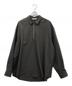 Name.ネーム）の古着「W/TA HALF ZIP LOOSE FIT SHIRT」｜グレー