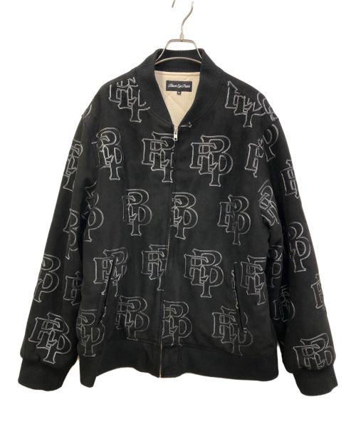 BlackEyePatch（ブラックアイパッチ）BlackEyePatch (ブラックアイパッチ) PATTERN EMBROIDERED FAKE SUEDE BLOUSON ブラック サイズ:XLの古着・服飾アイテム