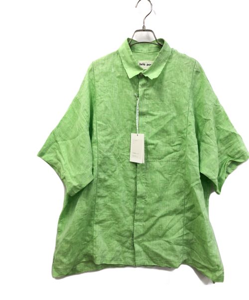 beta post（ベータポスト）beta post (ベータポスト) Folding Line Half Sleeve Shirt グリーン サイズ:3の古着・服飾アイテム