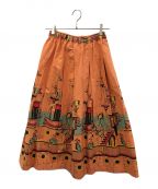 fennicaフェニカ）の古着「総柄スカート」｜オレンジ