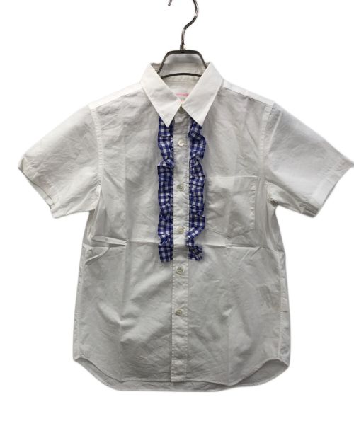 COMME des GARCONS SHIRT（コムデギャルソンシャツ）COMME des GARCONS SHIRT (コムデギャルソンシャツ) ギンガムフリルブラウス ホワイト サイズ:XSの古着・服飾アイテム