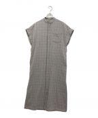 AURALEEオーラリー）の古着「HARD TWIST WOOL DOUBLE FACE CHECK SLEEVELESS ONEPIECE」｜グレー