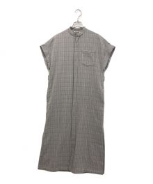 AURALEE（オーラリー）の古着「HARD TWIST WOOL DOUBLE FACE CHECK SLEEVELESS ONEPIECE」｜グレー