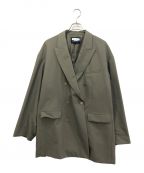 MAISON SPECIALメゾンスペシャル）の古着「CORDURA Wool Prime-Over Gold Button Double Blazer」｜カーキ