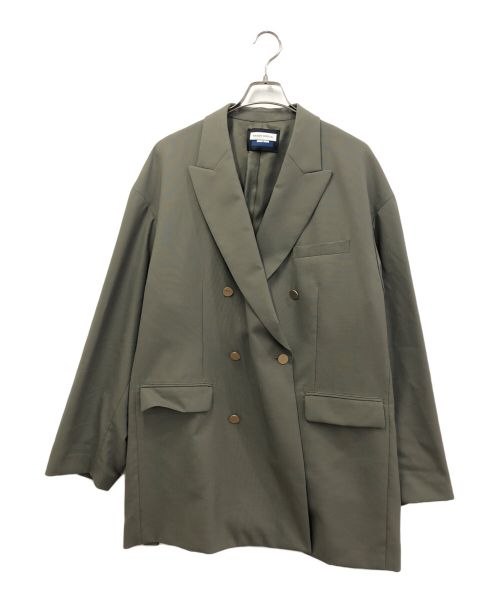 MAISON SPECIAL（メゾンスペシャル）MAISON SPECIAL (メゾンスペシャル) CORDURA Wool Prime-Over Gold Button Double Blazer カーキ サイズ:02の古着・服飾アイテム