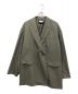 MAISON SPECIAL（メゾンスペシャル）の古着「CORDURA Wool Prime-Over Gold Button Double Blazer」｜カーキ