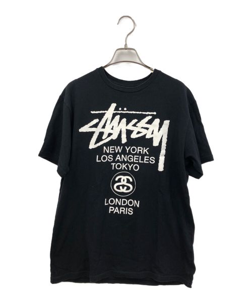 stussy（ステューシー）stussy (ステューシー) World Tour Tee ブラック サイズ:Mの古着・服飾アイテム