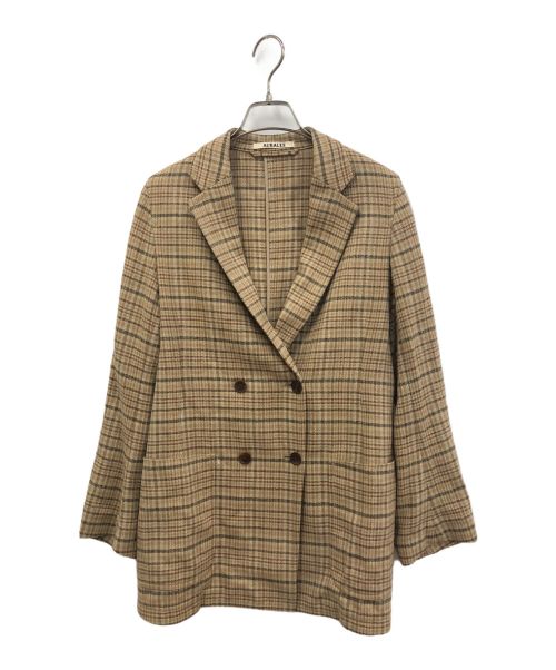 AURALEE（オーラリー）AURALEE (オーラリー) SILK SUMMER TWEED JACKET ブラウンの古着・服飾アイテム