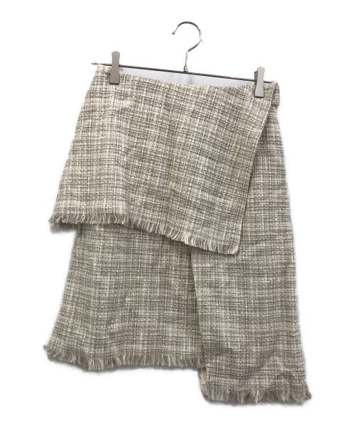 LE CIEL BLEU（ルシェルブルー）LE CIEL BLEU (ルシェルブルー) Tweed Mini Skirt グレー サイズ:38の古着・服飾アイテム