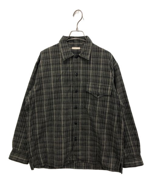 ULTERIOR（アルテリア）ULTERIOR (アルテリア) C/L OX CHECK MIL-SHIRT ブラック サイズ:3(大き目のS)の古着・服飾アイテム