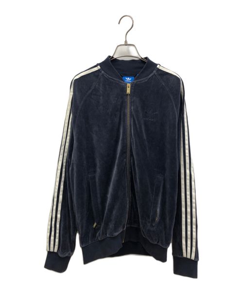 adidas（アディダス）adidas (アディダス) Velour Super Star Track Top Jersey JKT ネイビー サイズ:Lの古着・服飾アイテム