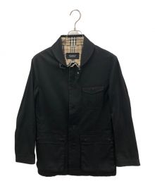 BURBERRY BLACK LABEL（バーバリーブラックレーベル）の古着「コート/ノーカラーコート/メルトンコート」｜ブラック