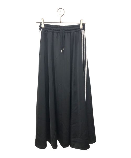 adidas（アディダス）adidas (アディダス) LONG SATIN SKIRT ブラック サイズ:Mの古着・服飾アイテム