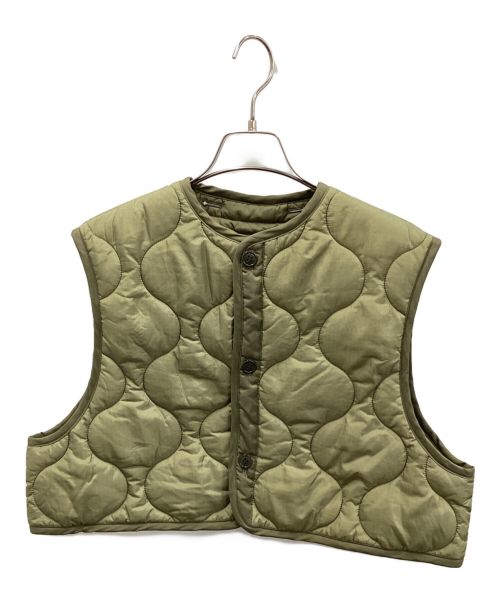 HYKE（ハイク）HYKE (ハイク) QUILTED CROPPED VEST オリーブ サイズ:記載なしの古着・服飾アイテム