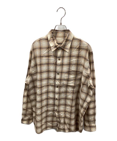 ULTERIOR（アルテリア）ULTERIOR (アルテリア) C/W CHECKED TWILL SHIRT ベージュ サイズ:記載なしの古着・服飾アイテム