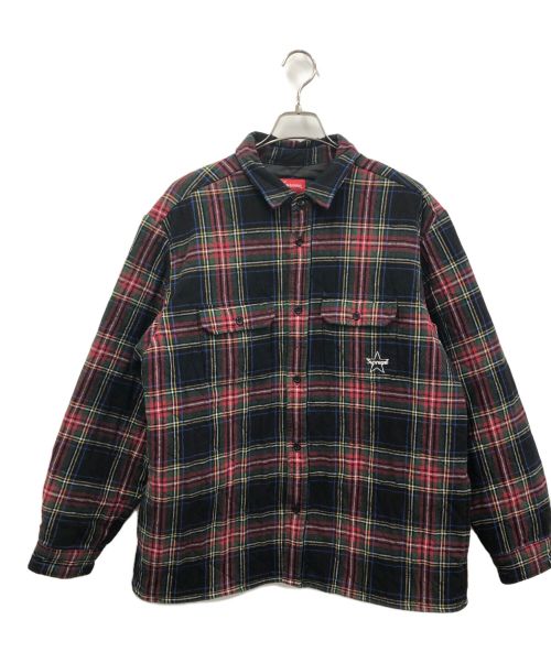 SUPREME（シュプリーム）SUPREME (シュプリーム) Quilted Plaid Flannel Shirt レッド×グリーン サイズ:Lの古着・服飾アイテム