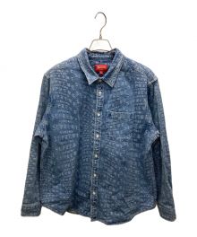 SUPREME（シュプリーム）の古着「Warp Jacquard Logos Denim Shirt」｜インディゴ