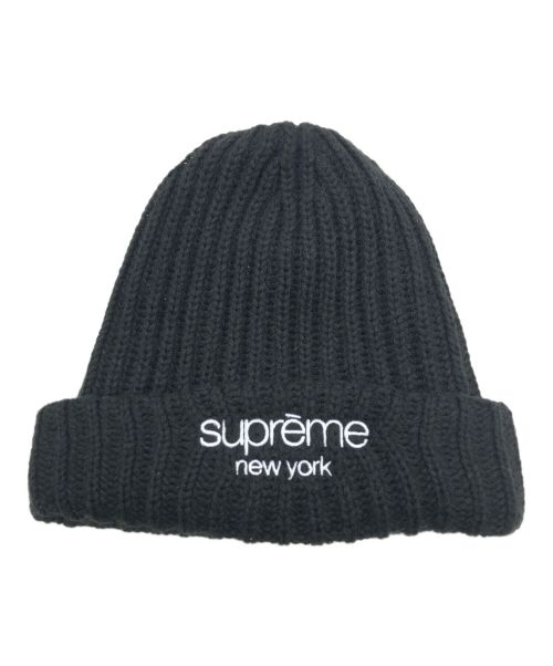 SUPREME（シュプリーム）Supreme (シュプリーム) Classic Logo Chunky Ribbed Beanie ブラックの古着・服飾アイテム