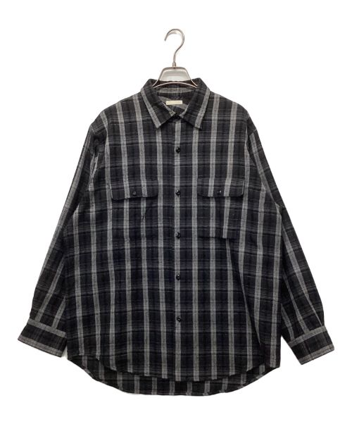 ULTERIOR（アルテリア）ULTERIOR (アルテリア) WOOL SHADOW CHECK W/P SHIRT ブラック サイズ:4の古着・服飾アイテム