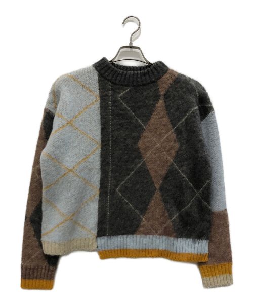 Ameri（アメリ）AMERI (アメリ) INGENUOUS ARGYLE KNIT グレー サイズ:Fの古着・服飾アイテム