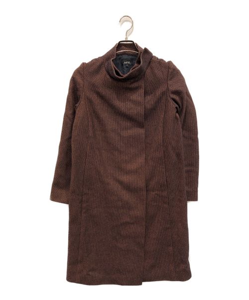 A.P.C.（アーペーセー）A.P.C. (アー・ペー・セー) スタンドカラーコート ブラウン サイズ:Sの古着・服飾アイテム