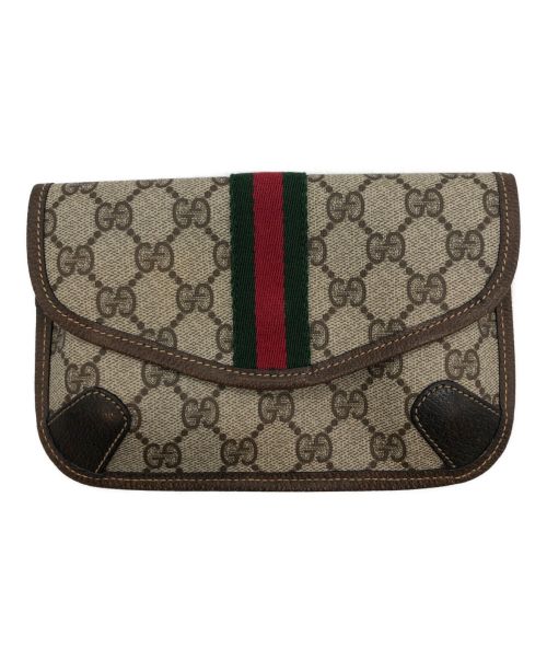 中古・古着通販】GUCCI (グッチ) GGシェリーラインポーチ ブラウン