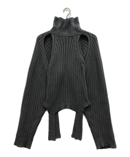LIMI feu（リミフゥ）LIMI feu (リミフゥ) slit raglan sweater グレー サイズ:2の古着・服飾アイテム